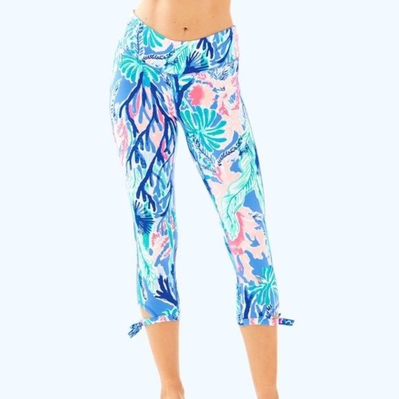 Lilly Pulitzer Gemma Weekender Crop Leggings in Jet Stream sz S Women's - Picture 1 of 8